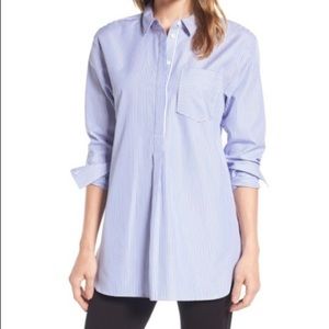 Nordstrom Signature Blue Stripe Tunic Pullover M